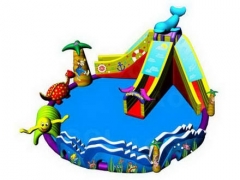 All The Fun Inflatables and Inflatable Water Park with Dolphin Water Slide