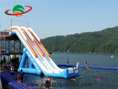 Commercial Floating Giant Inflatable Aqua Water Park Flying Slide For Sale