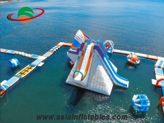 Crazy Inflatable giant round slide aqua park giant slide air tight