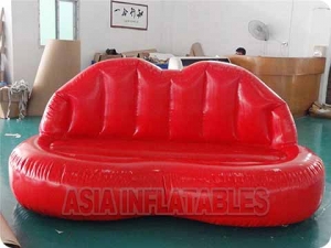  Inflatable Red Lips Shape Sofa